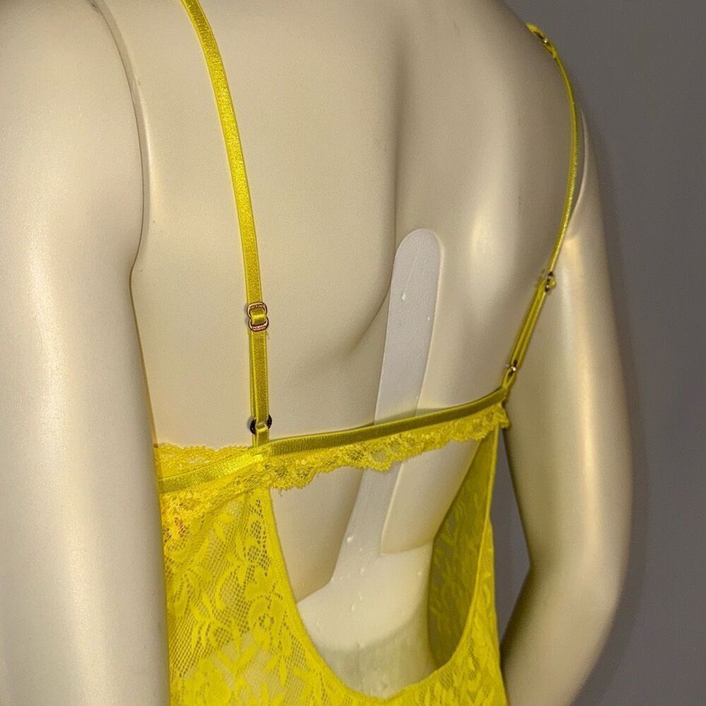 Victoria’s Secret Yellow Lace Slip Dress Size Large - Picture 4 of 14